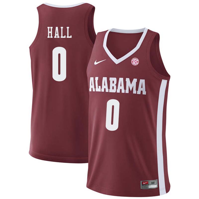 Men #0 Donta Hall Alabama Crimson Tide College Basketball Jerseys Sale-Crimson
